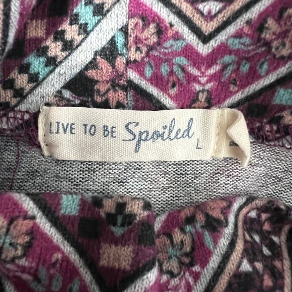 Live To Be Spoiled Chevron Print Sheath Boho Dress Size Large - Picture 2 of 11